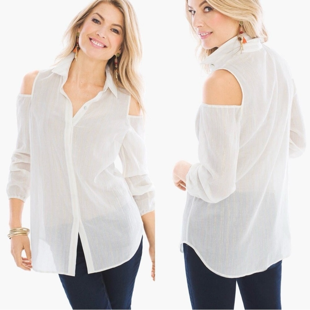 Chico’s Cold Shoulder Shirt - NWT